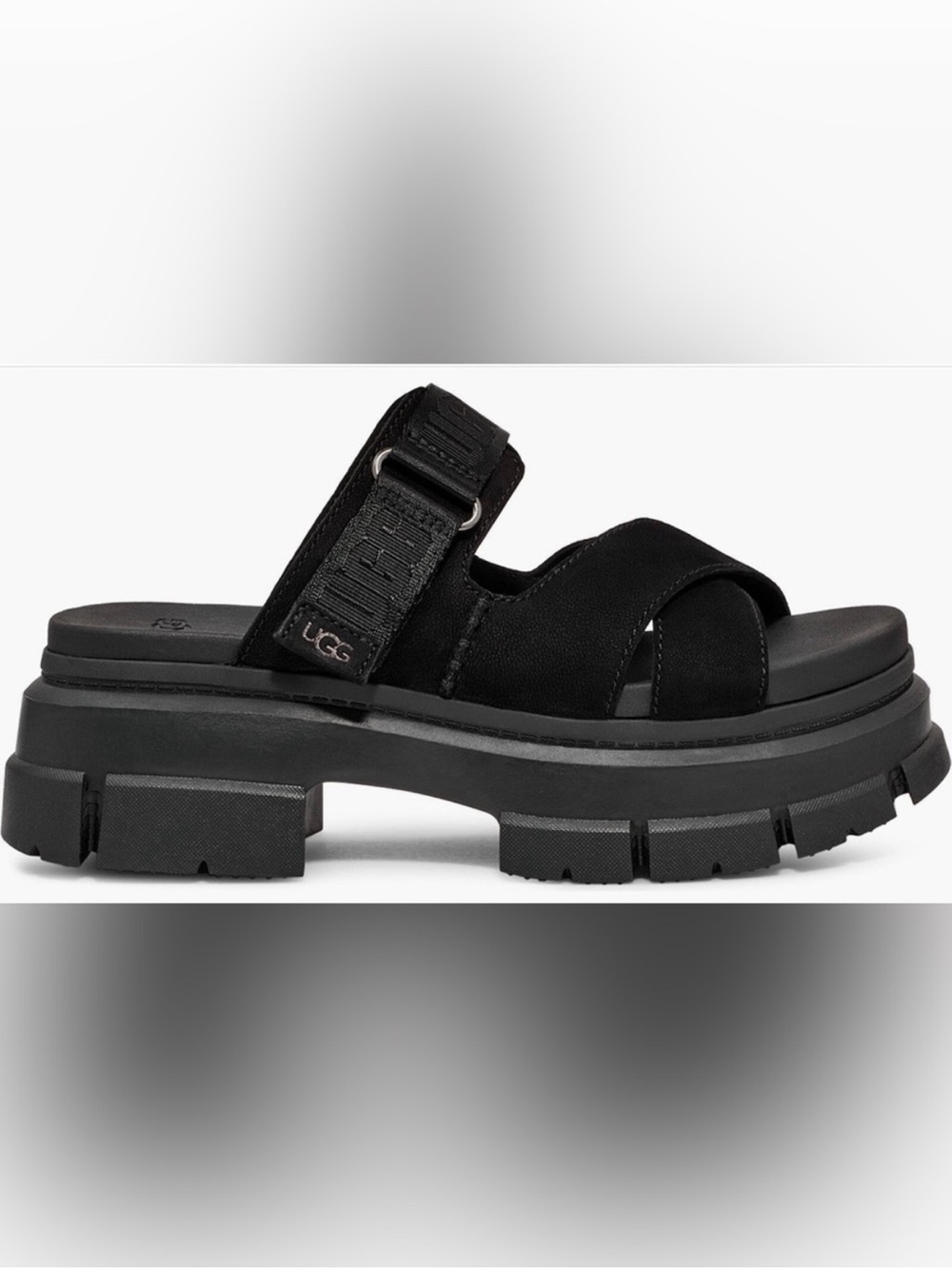 UGG Women’s Ashton Black Chunky Platform Slide Sandals